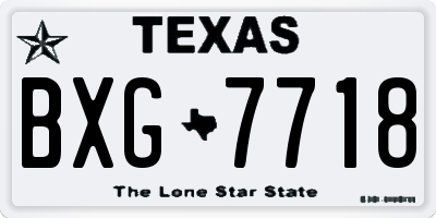 TX license plate BXG7718