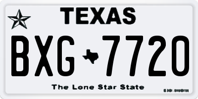 TX license plate BXG7720