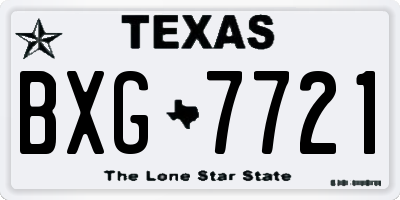 TX license plate BXG7721
