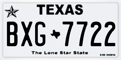 TX license plate BXG7722