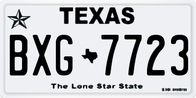 TX license plate BXG7723