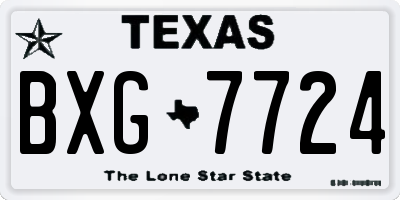 TX license plate BXG7724