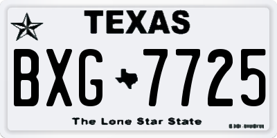 TX license plate BXG7725