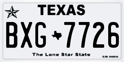 TX license plate BXG7726