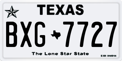 TX license plate BXG7727