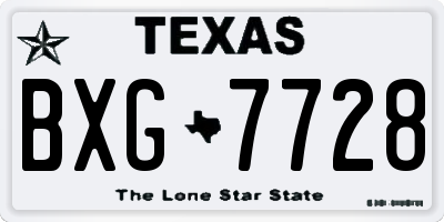 TX license plate BXG7728