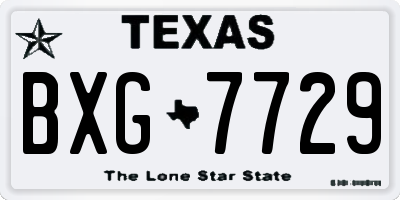 TX license plate BXG7729