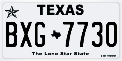 TX license plate BXG7730