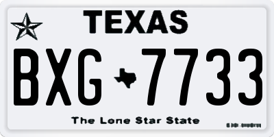 TX license plate BXG7733