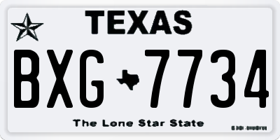 TX license plate BXG7734