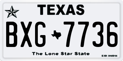 TX license plate BXG7736
