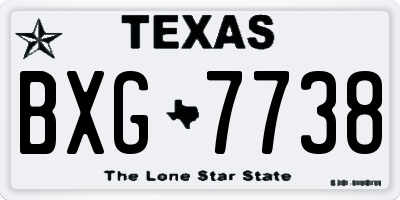 TX license plate BXG7738