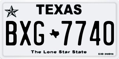 TX license plate BXG7740