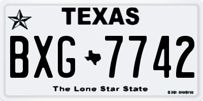TX license plate BXG7742