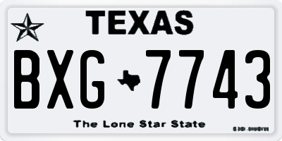 TX license plate BXG7743
