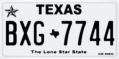 TX license plate BXG7744