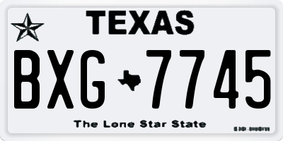 TX license plate BXG7745