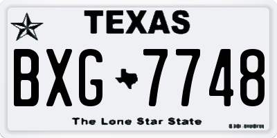TX license plate BXG7748