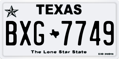 TX license plate BXG7749