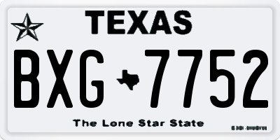 TX license plate BXG7752