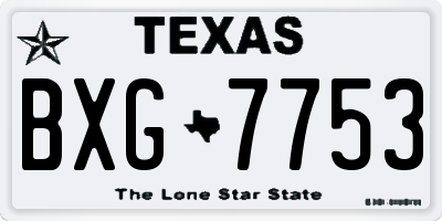 TX license plate BXG7753