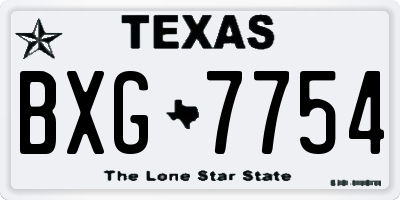 TX license plate BXG7754
