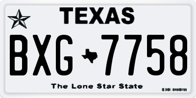 TX license plate BXG7758