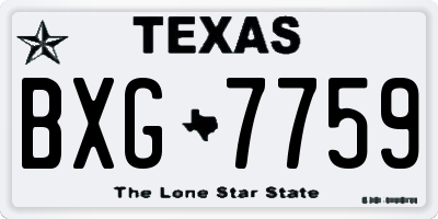 TX license plate BXG7759
