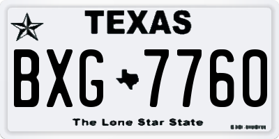 TX license plate BXG7760