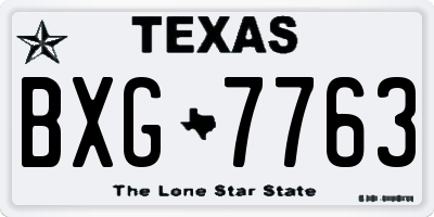 TX license plate BXG7763