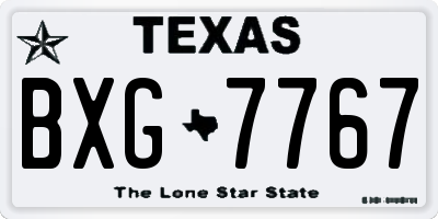 TX license plate BXG7767