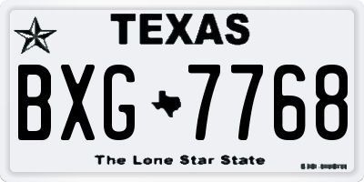 TX license plate BXG7768