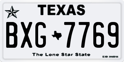 TX license plate BXG7769
