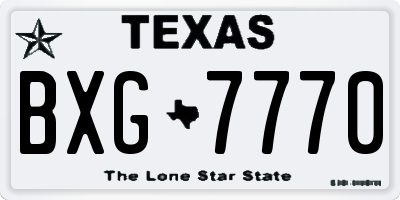 TX license plate BXG7770