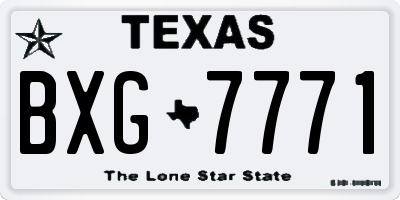 TX license plate BXG7771