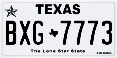 TX license plate BXG7773