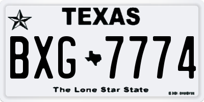 TX license plate BXG7774