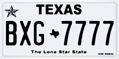 TX license plate BXG7777