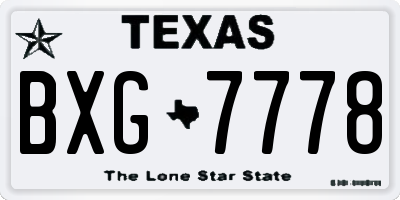 TX license plate BXG7778