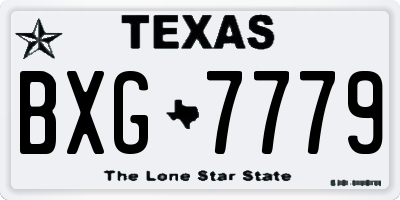 TX license plate BXG7779