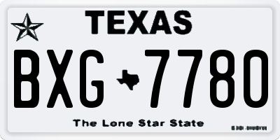 TX license plate BXG7780