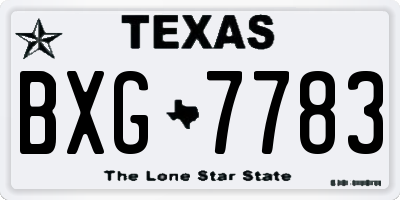 TX license plate BXG7783