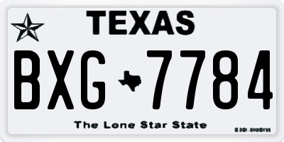 TX license plate BXG7784