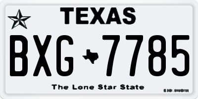TX license plate BXG7785