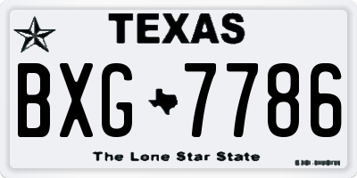 TX license plate BXG7786