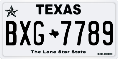 TX license plate BXG7789