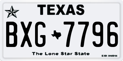 TX license plate BXG7796