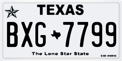 TX license plate BXG7799