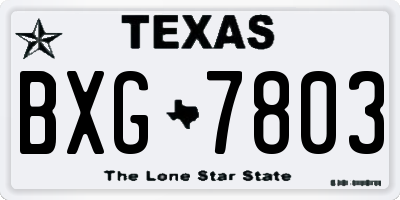 TX license plate BXG7803
