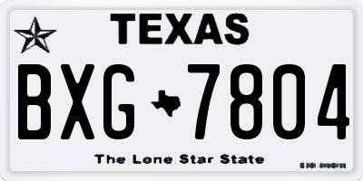 TX license plate BXG7804